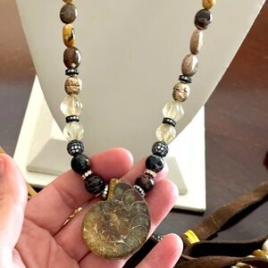 Ammonite and Fossil Necklace